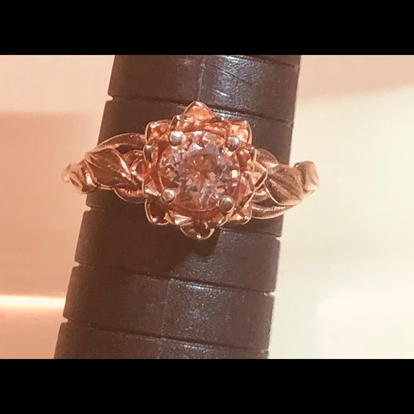 14K Rose Gold 3-Piece Morganite Wedding Set - Picture 11 of 16